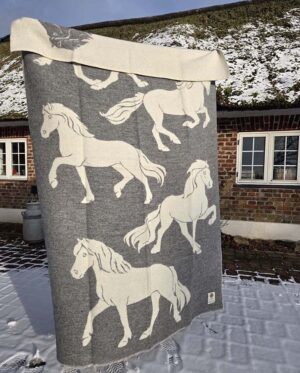 Uldtæppe - Hestar